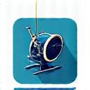 An icon representing a fishing reel being spooled with line.